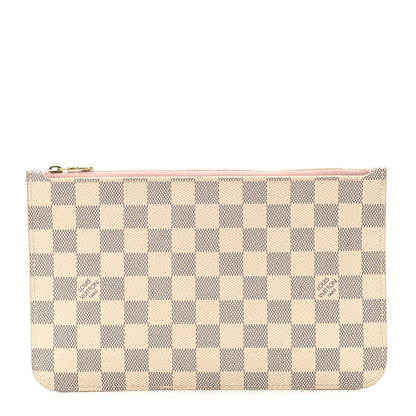 Louis Vuitton Damier Azur Neverfull MM GM Pochette Rose Ballerine 1 of 9
