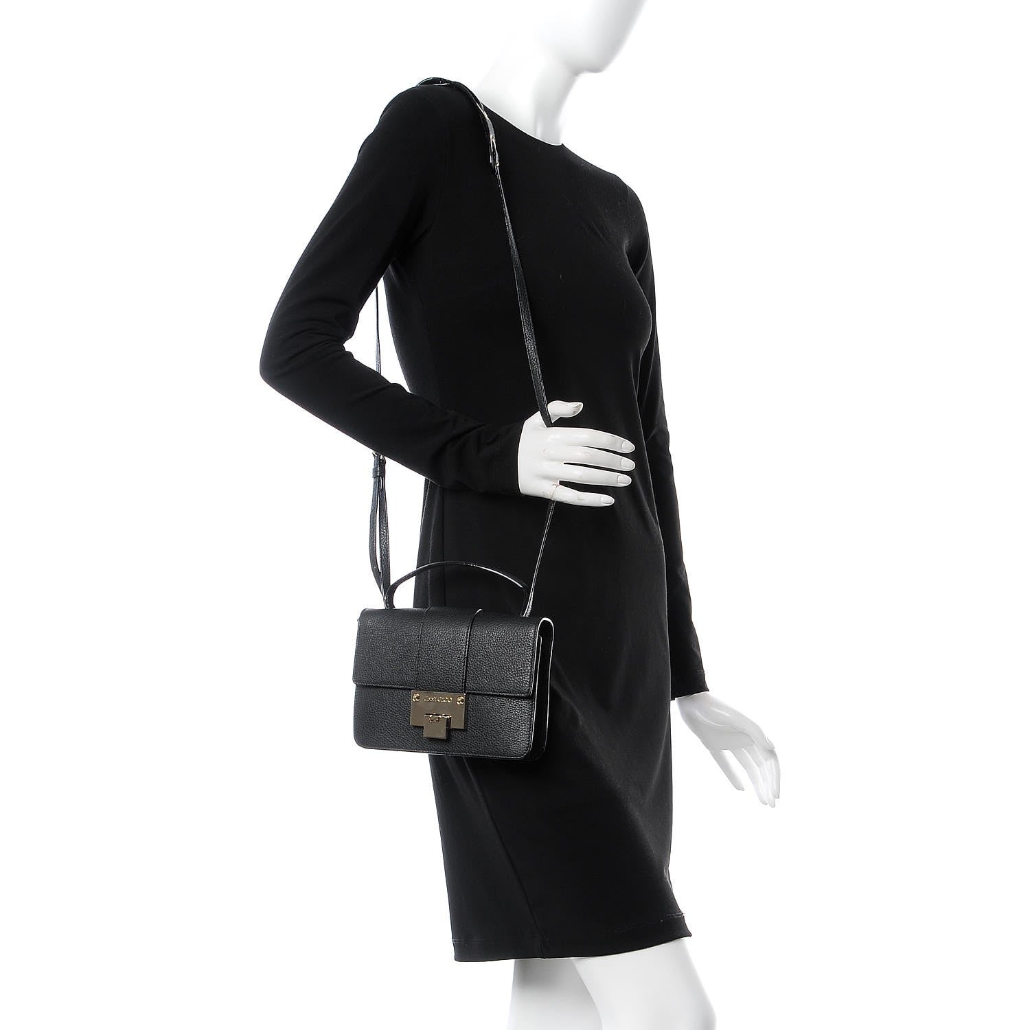 Jimmy Choo Grainy Pebbled Rebel Crossbody Bag Black 2 of 7