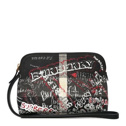 Burberry Coated Canvas Mega Check Sketchbook Doodle Pouch Black 1 of 11