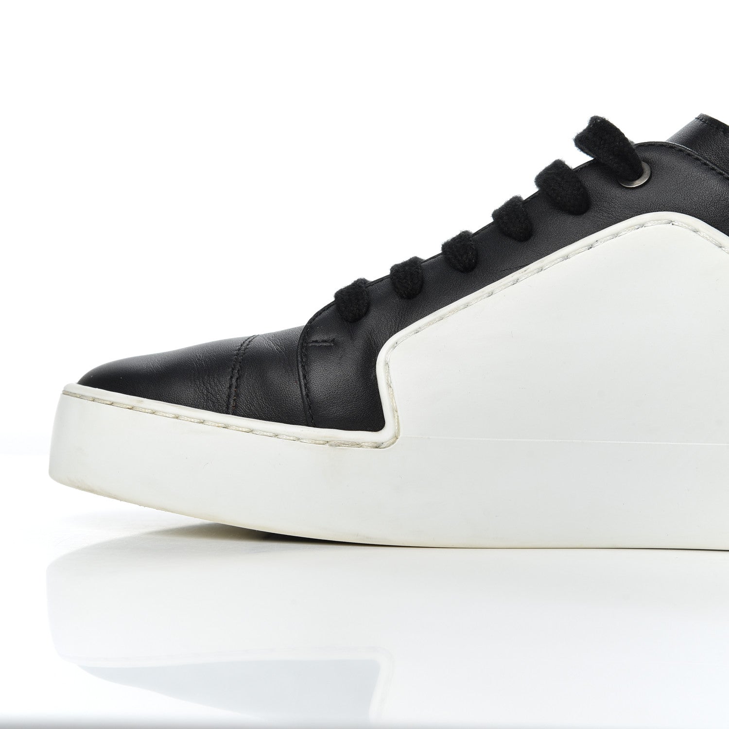 Chanel Calfskin Womens CC Sneakers 40 Black White 13 of 22