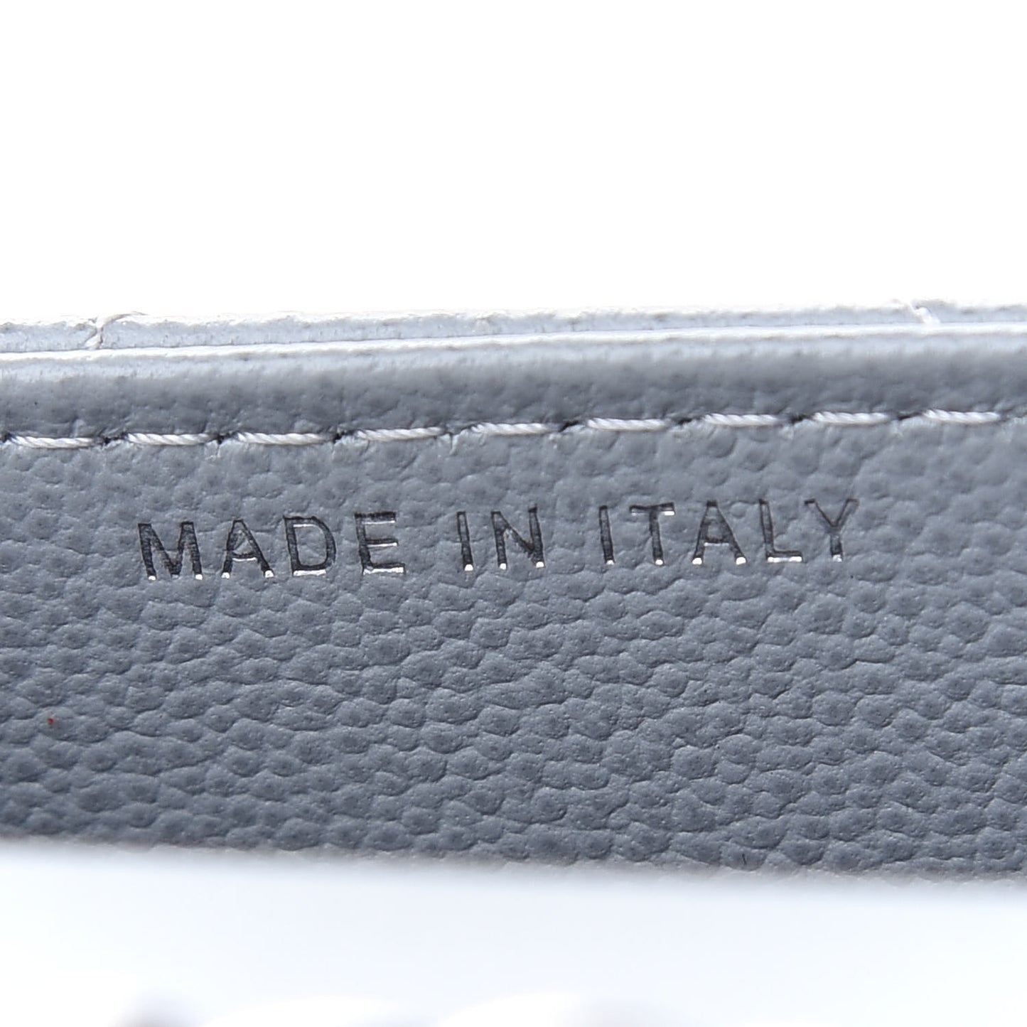 Grained Calfskin Quilted CC Box Clutch With Chain Grey
