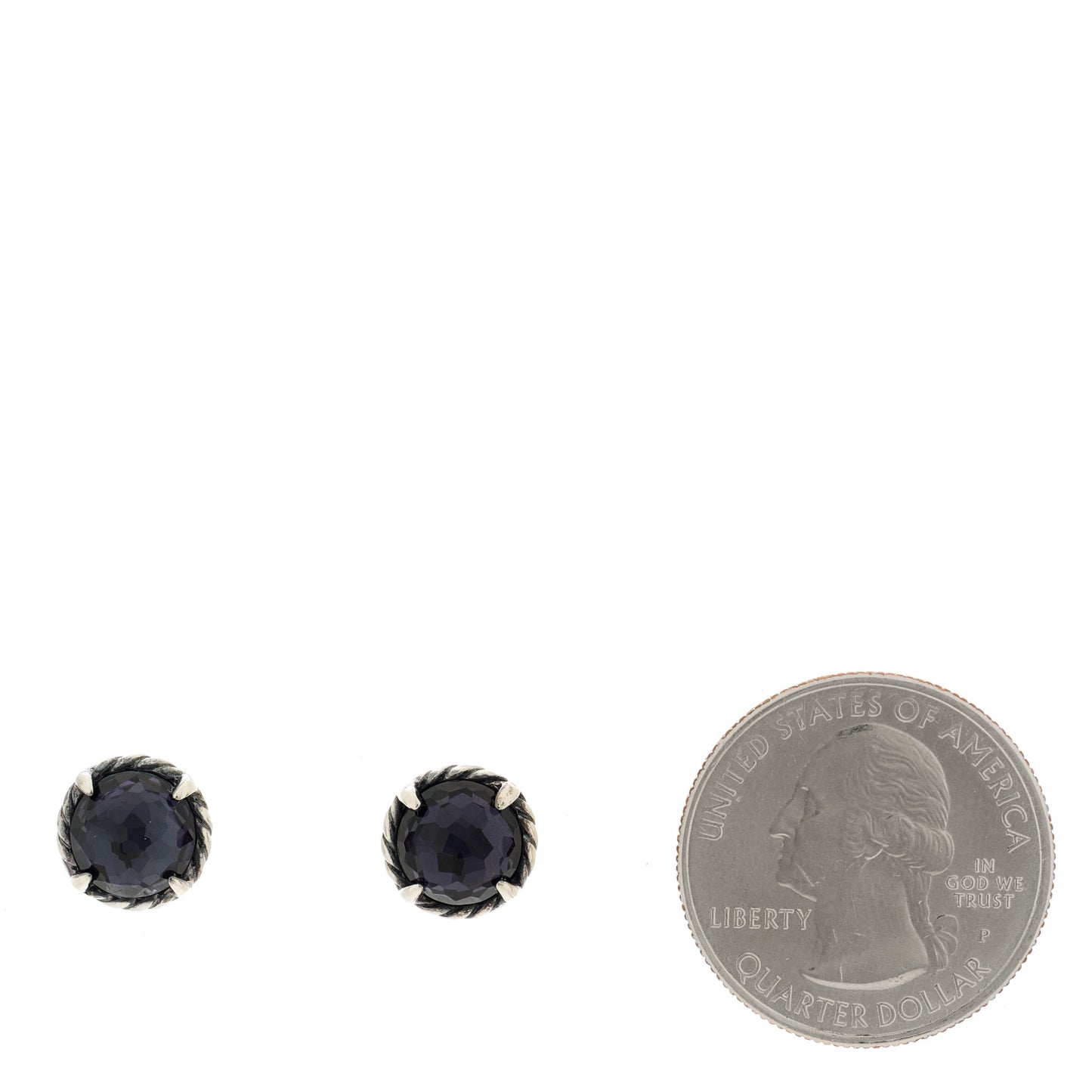 Sterling Silver Black Orchid 8mm Chatelaine Earrings