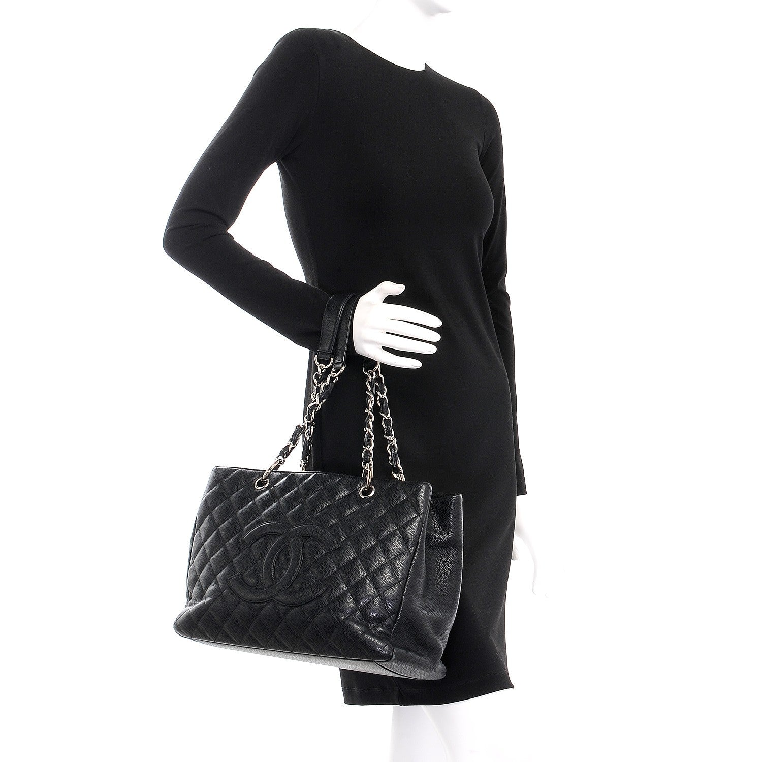 Chanel Caviar Quilted Grand Shopping Tote GST Black 2 of 15