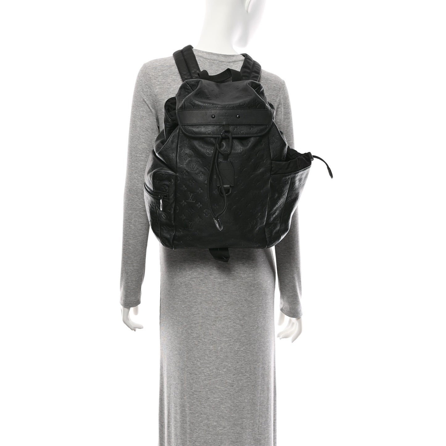 Calfskin Monogram Shadow Discovery Backpack Black