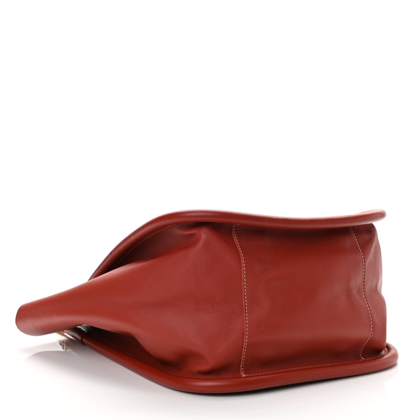Calfskin L Lux Rope Handle Tote Rust