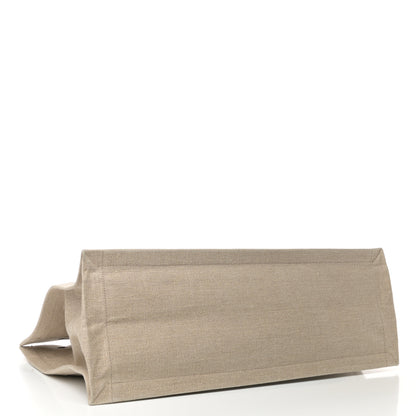 Saint Laurent Linen Calfskin Rive Gauche Tote Optic White 4 of 8