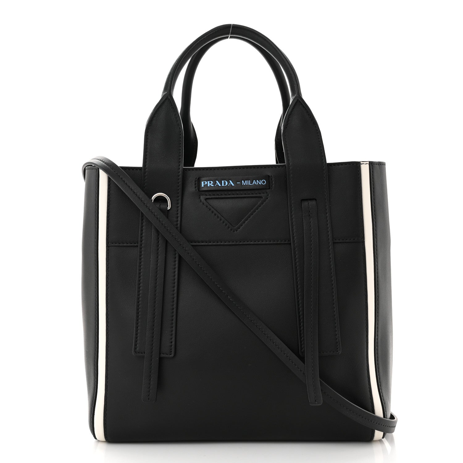 Prada Grace Lux Light Small Ouverture Tote Black White 2 of 9