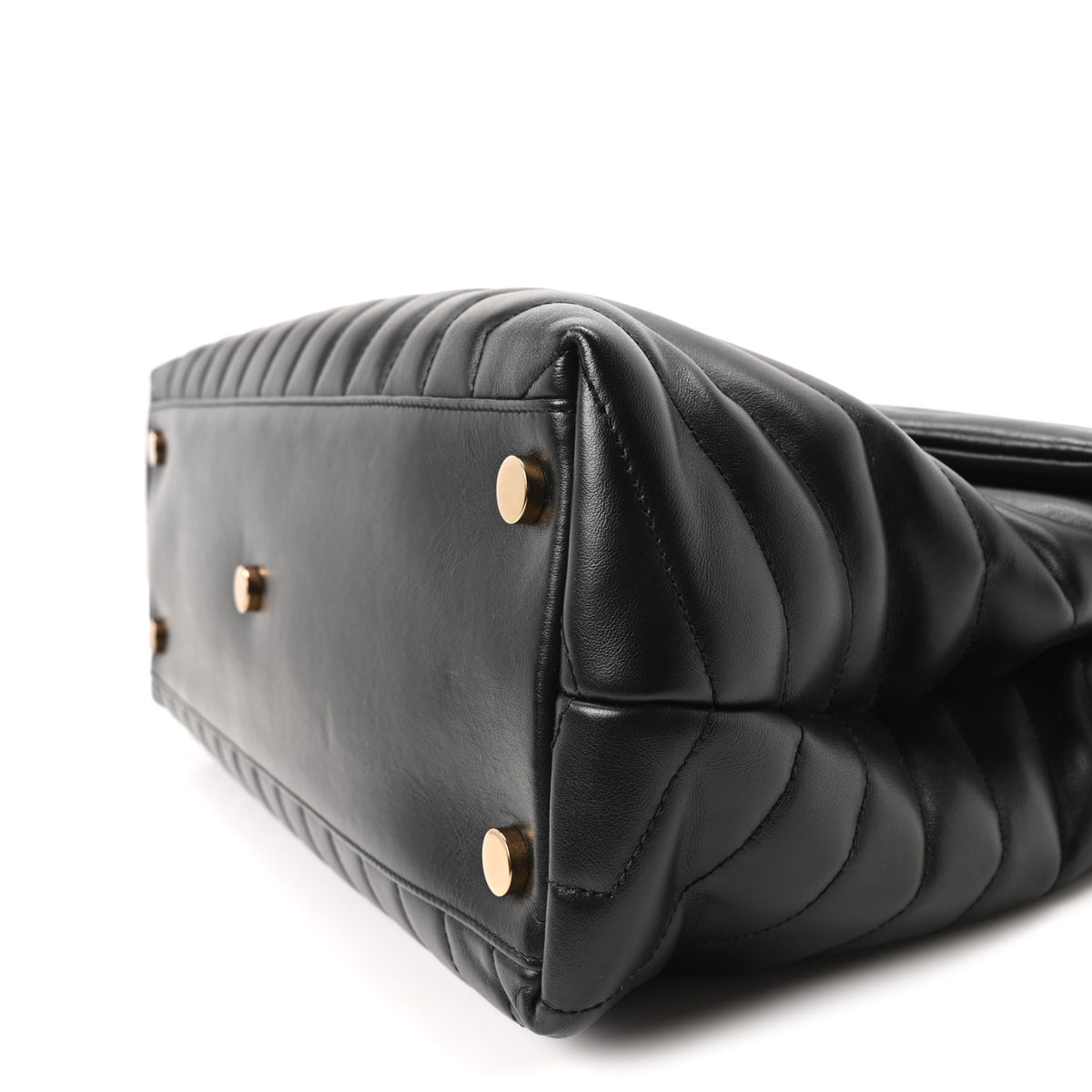 Calfskin Y Quilted Monogram Large Loulou Chain Satchel Black