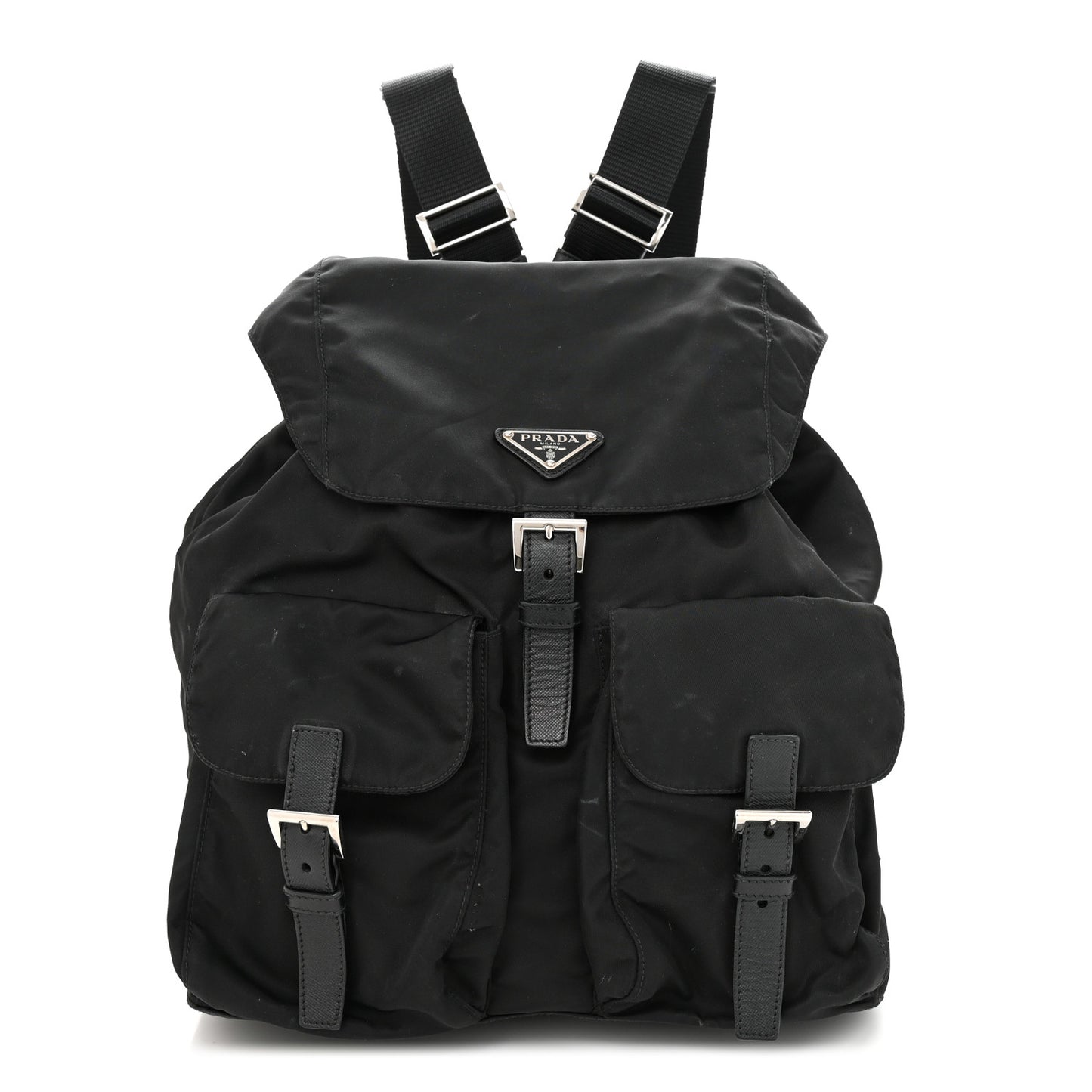 Tessuto Nylon Saffiano Medium Backpack Black
