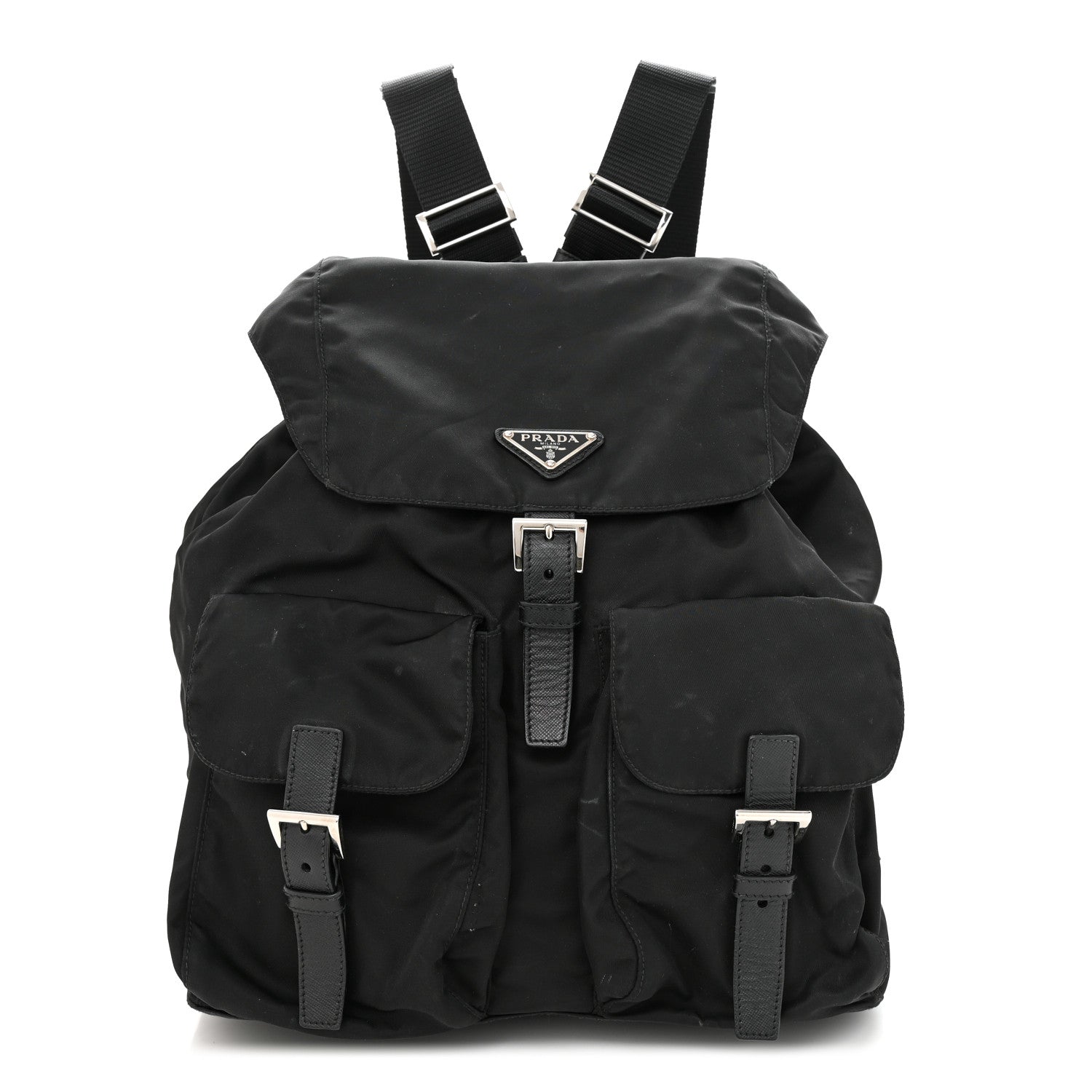 Prada Tessuto Nylon Saffiano Medium Backpack Black 1 of 12