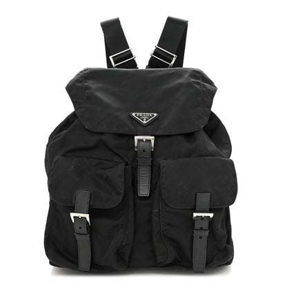Prada Tessuto Nylon Saffiano Medium Backpack Black 1 of 12