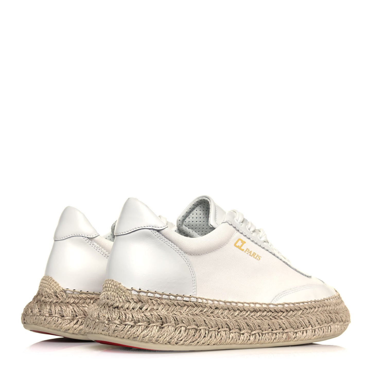 Toile Calfskin Espasneak Flat Sneaker 41 Ivory