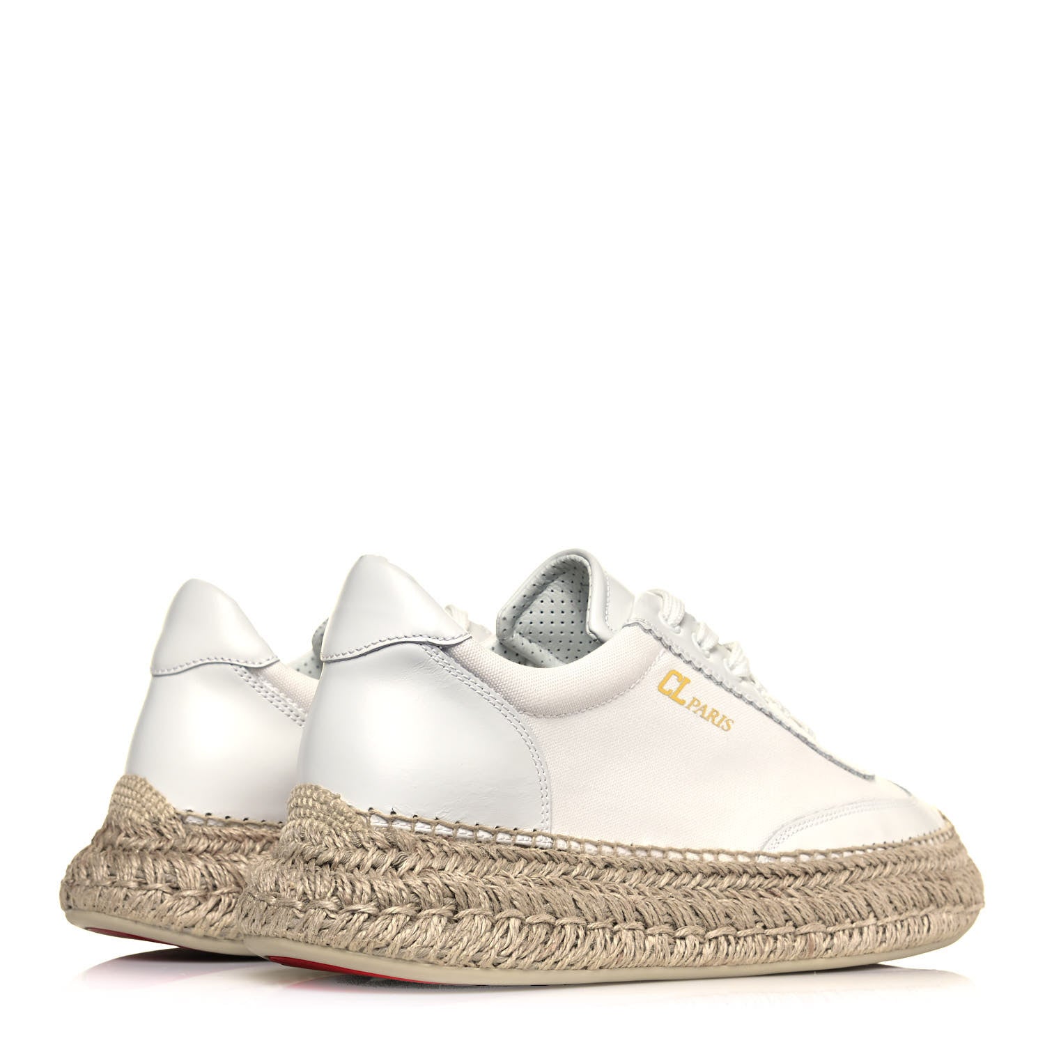 Christian Louboutin Toile Calfskin Espasneak Flat Sneaker 41 Ivory 4 of 10