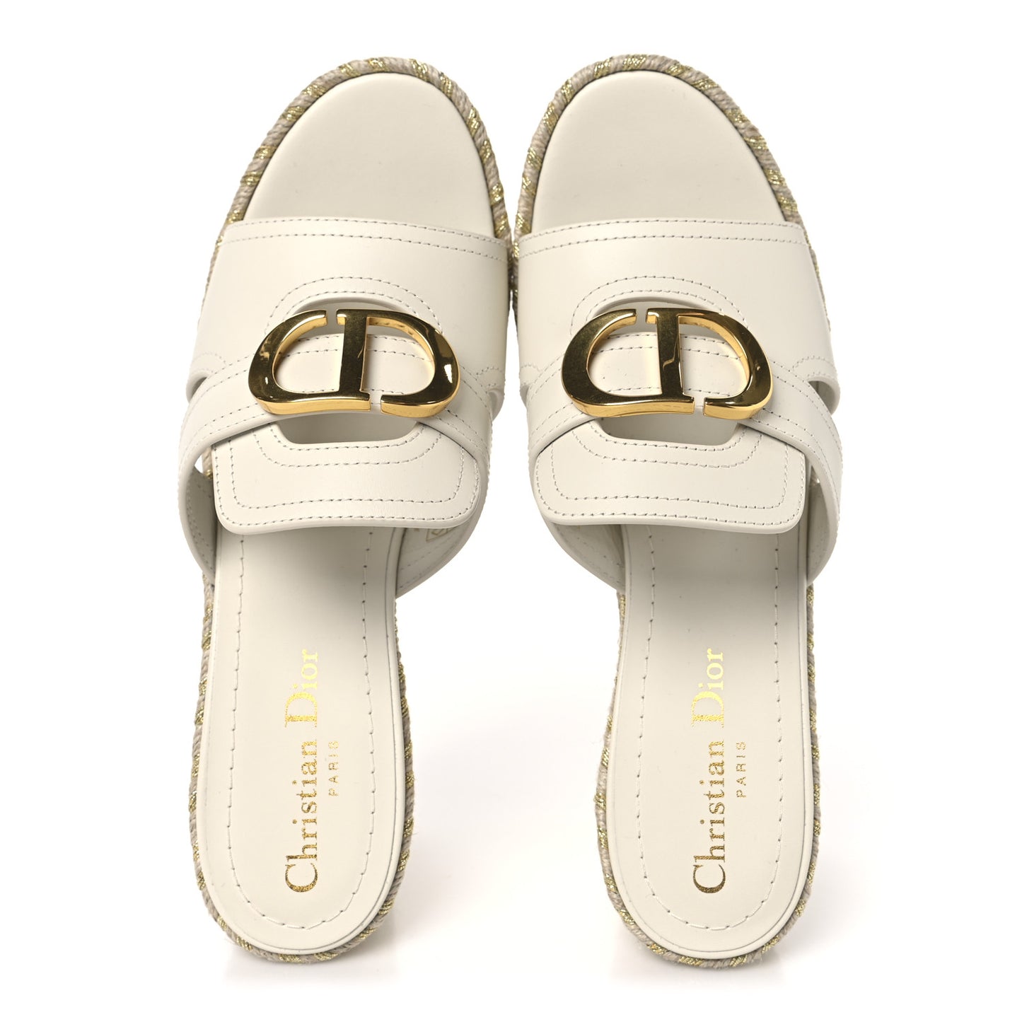 Calfskin 30 Montaigne Wedge Slide 38.5 Off White