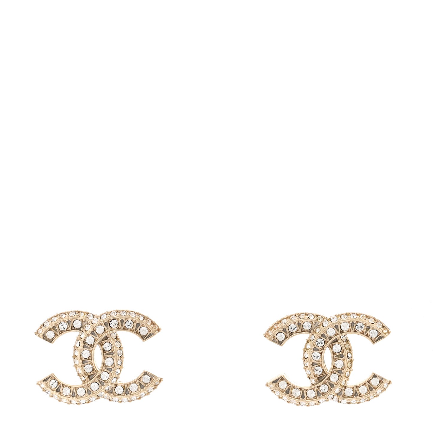 Crystal Timeless CC Earrings Light Gold