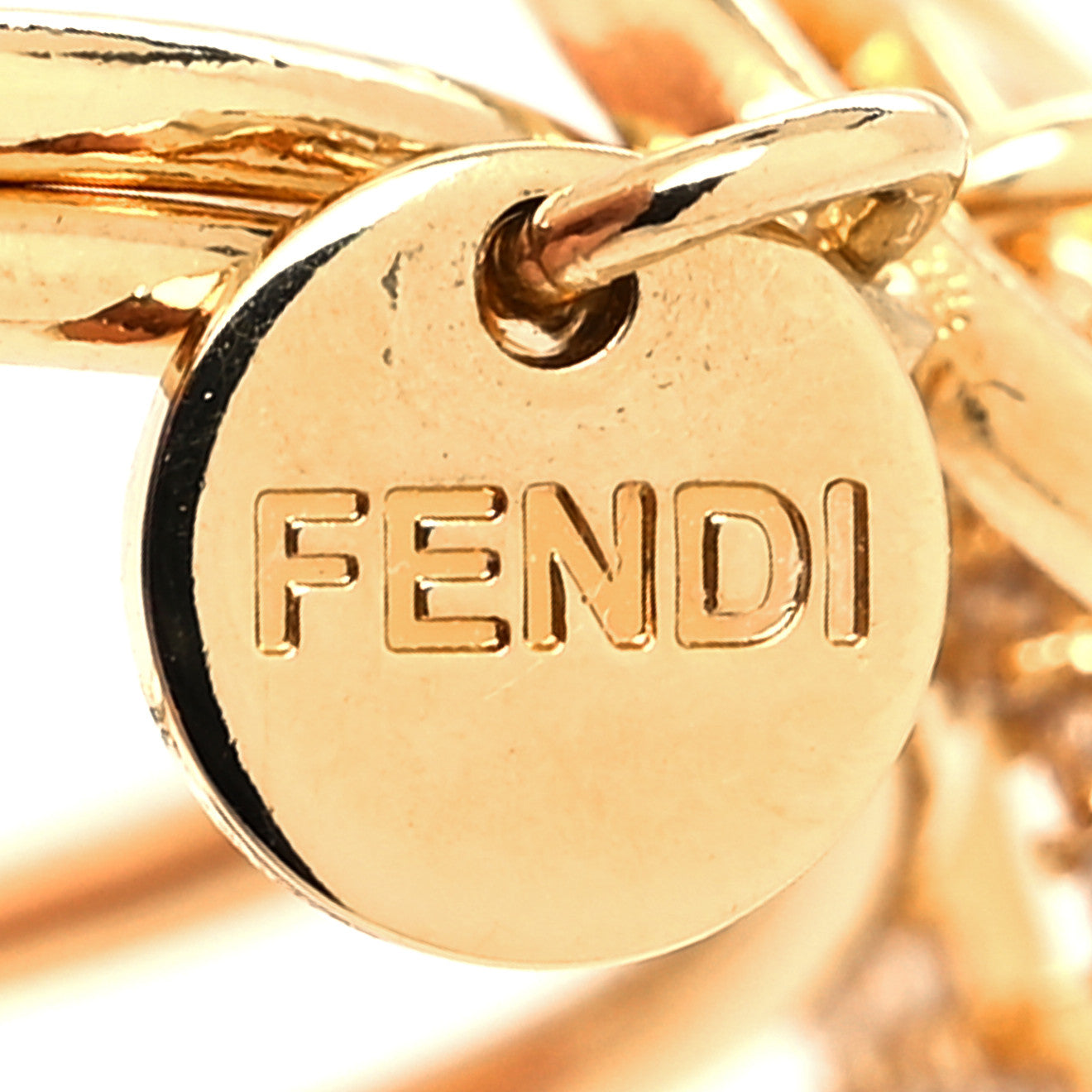 Fendi Metal Crystal F is Fendi Double Logo Charm Ring Gold 4 of 5