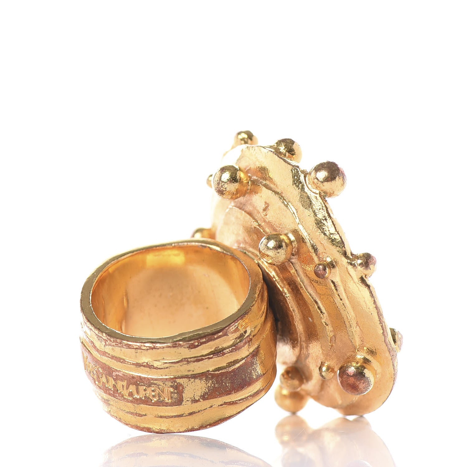 Saint Laurent Spiral Ring 7 Gold 3 of 5