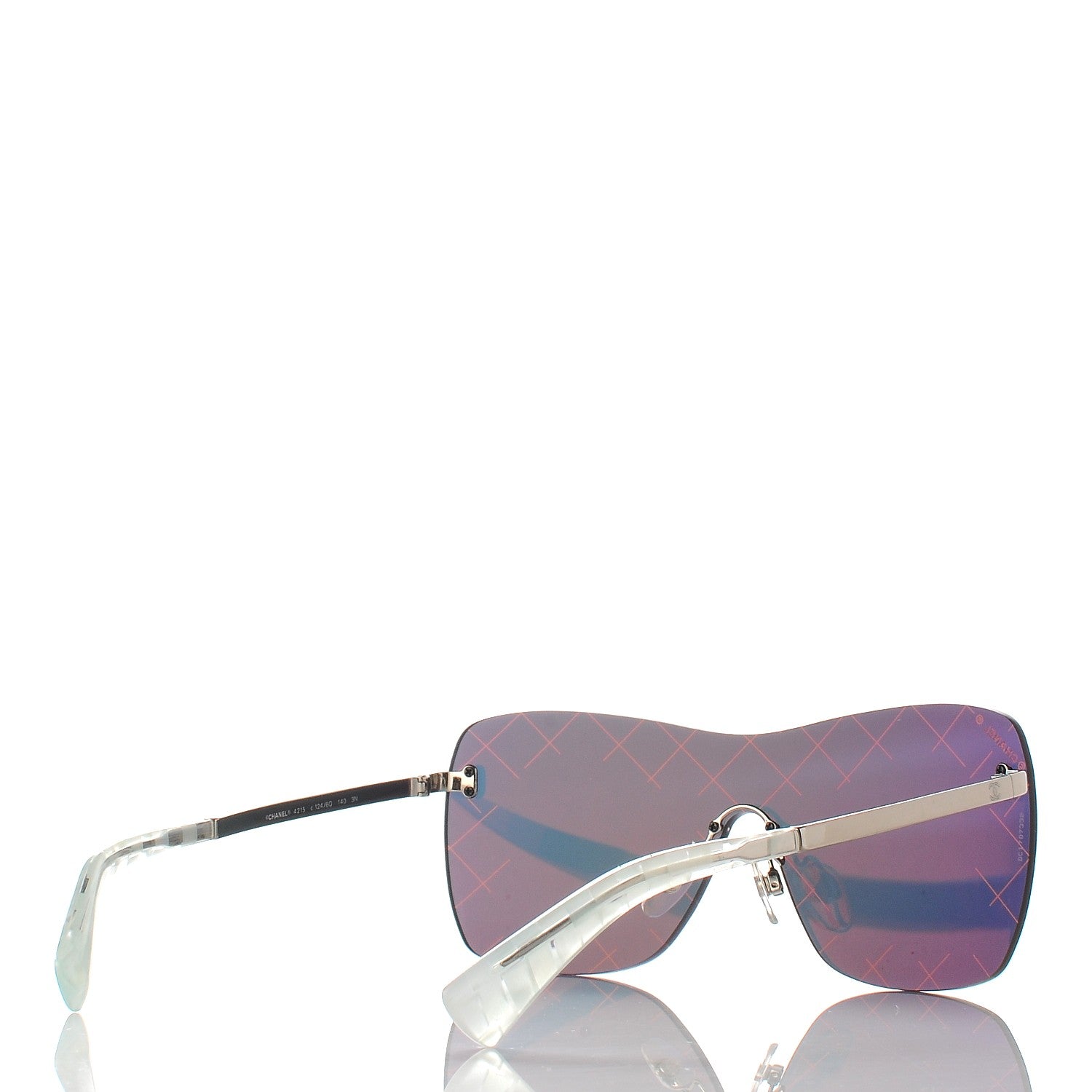 Chanel Shield Runway Sunglasses 4215 Silver Red 4 of 10