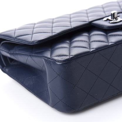 Chanel Lambskin Quilted Medium Double Flap Dark Blue 7 of 12