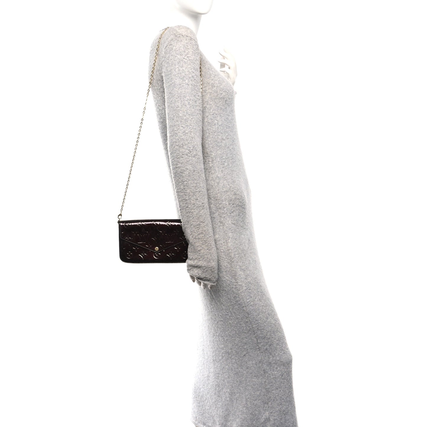 Vernis Pochette Felicie Chain Wallet Amarante