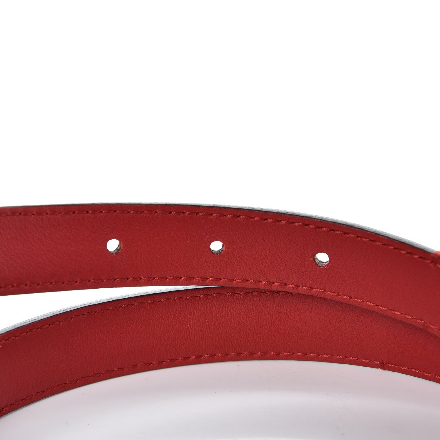 Gucci Calfskin Crystal Embellished Double G Belt 80 32 Hibiscus Red 6 of 7