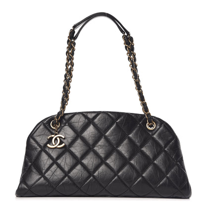 Chanel Aged Calfskin Medium Just Mademoiselle Bowling Bag Black 1 of 10