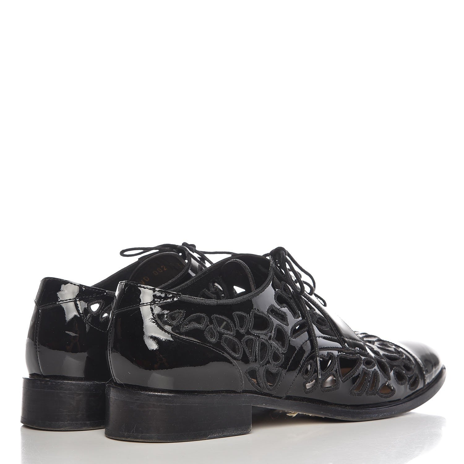 Valentino Garavani Patent Cut Out Oxfords 39 Black 4 of 14