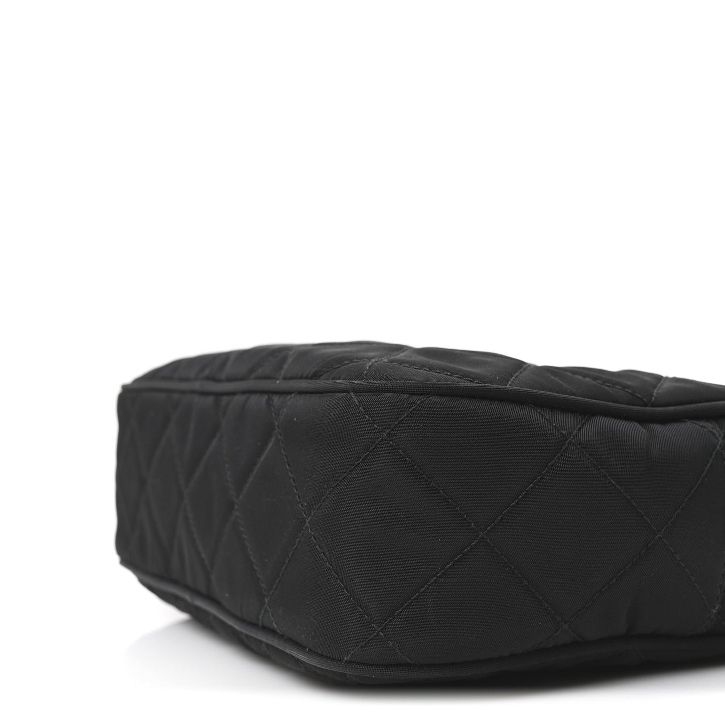 Nylon Tessuto Impuntu Quilted Bandoliera Crossbody Bag Black