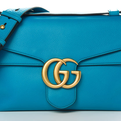 Gucci Calfskin GG Marmont Shoulder Bag Turquoise 8 of 12