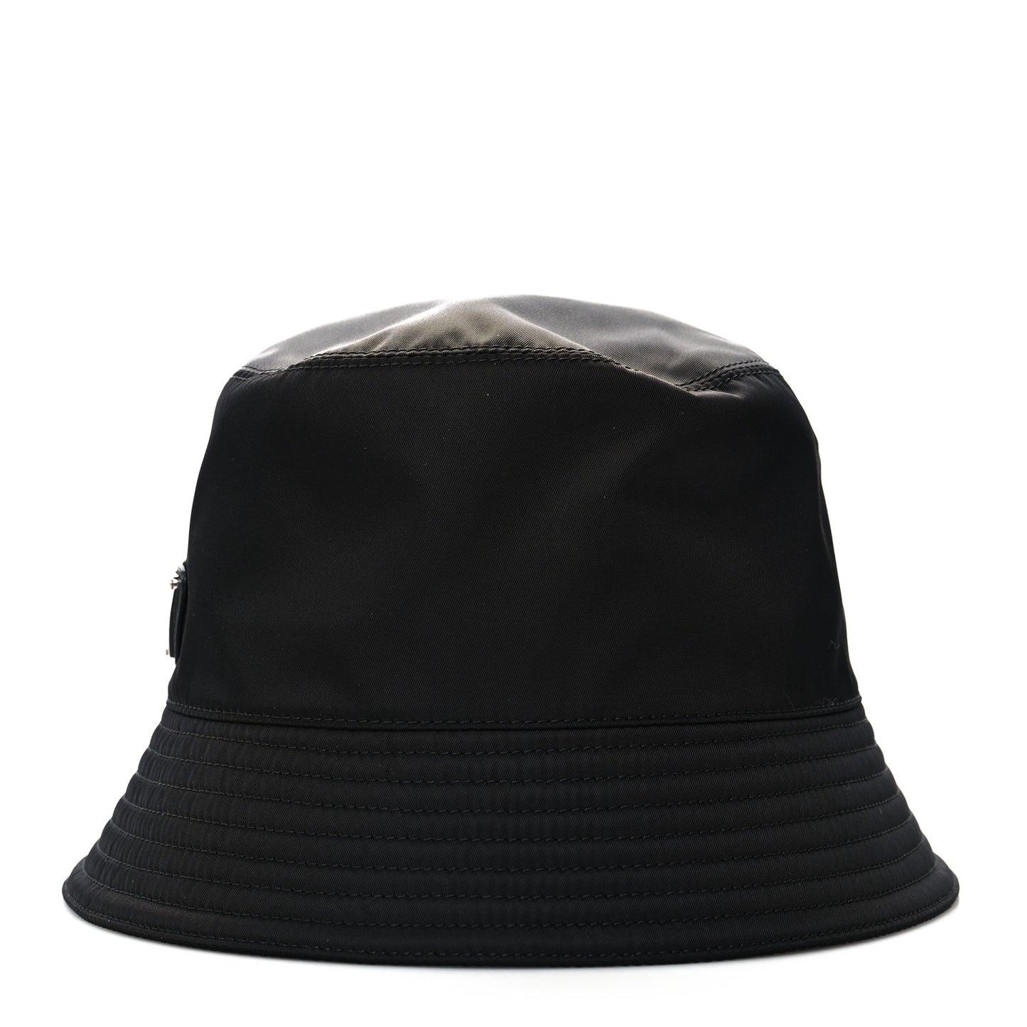 Nylon Metal Triangle Logo Womens Bucket Hat M Black