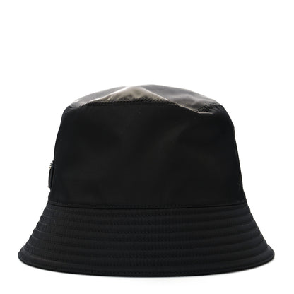 Prada Nylon Metal Triangle Logo Womens Bucket Hat M Black 3 of 8
