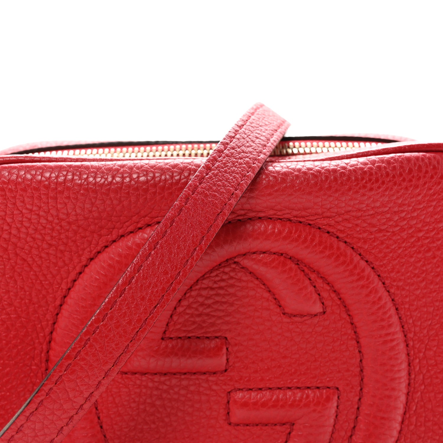 Gucci Pebbled Calfskin Small Soho Disco Bag Tabasco Red 1881303