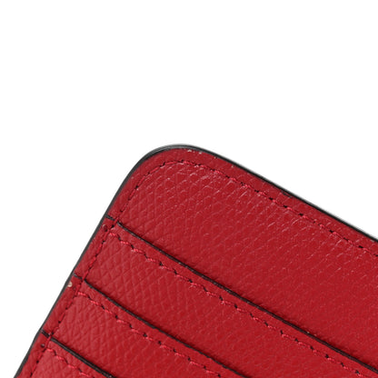 Fendi Vitello Cruise F is Fendi Bi-Color FF 1974 Embossed Key Case Pouch Maya Black Fragola 9 of 11