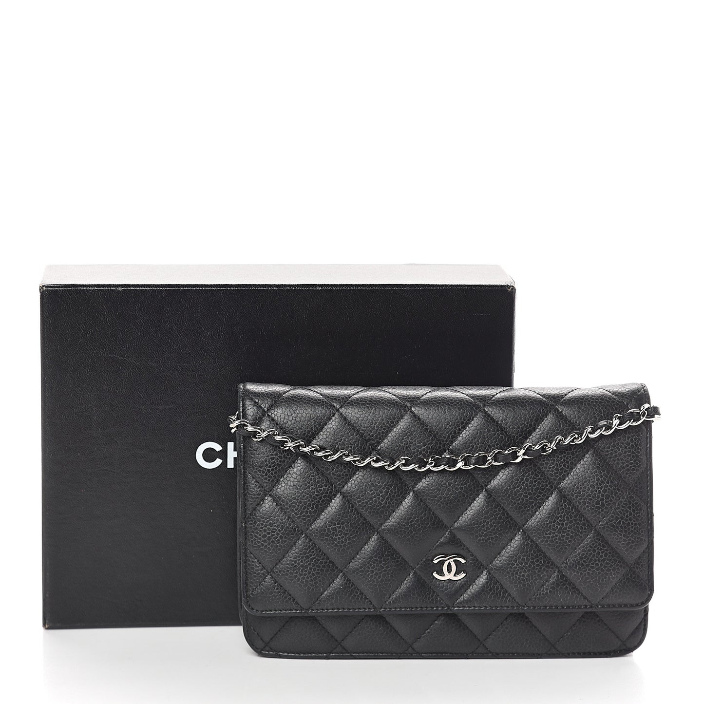 Caviar Quilted Wallet On Chain WOC Black
