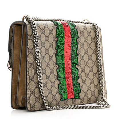 Gucci GG Supreme Monogram Lightning Embroidered Medium Dionysus Shoulder Bag Beige 3 of 12