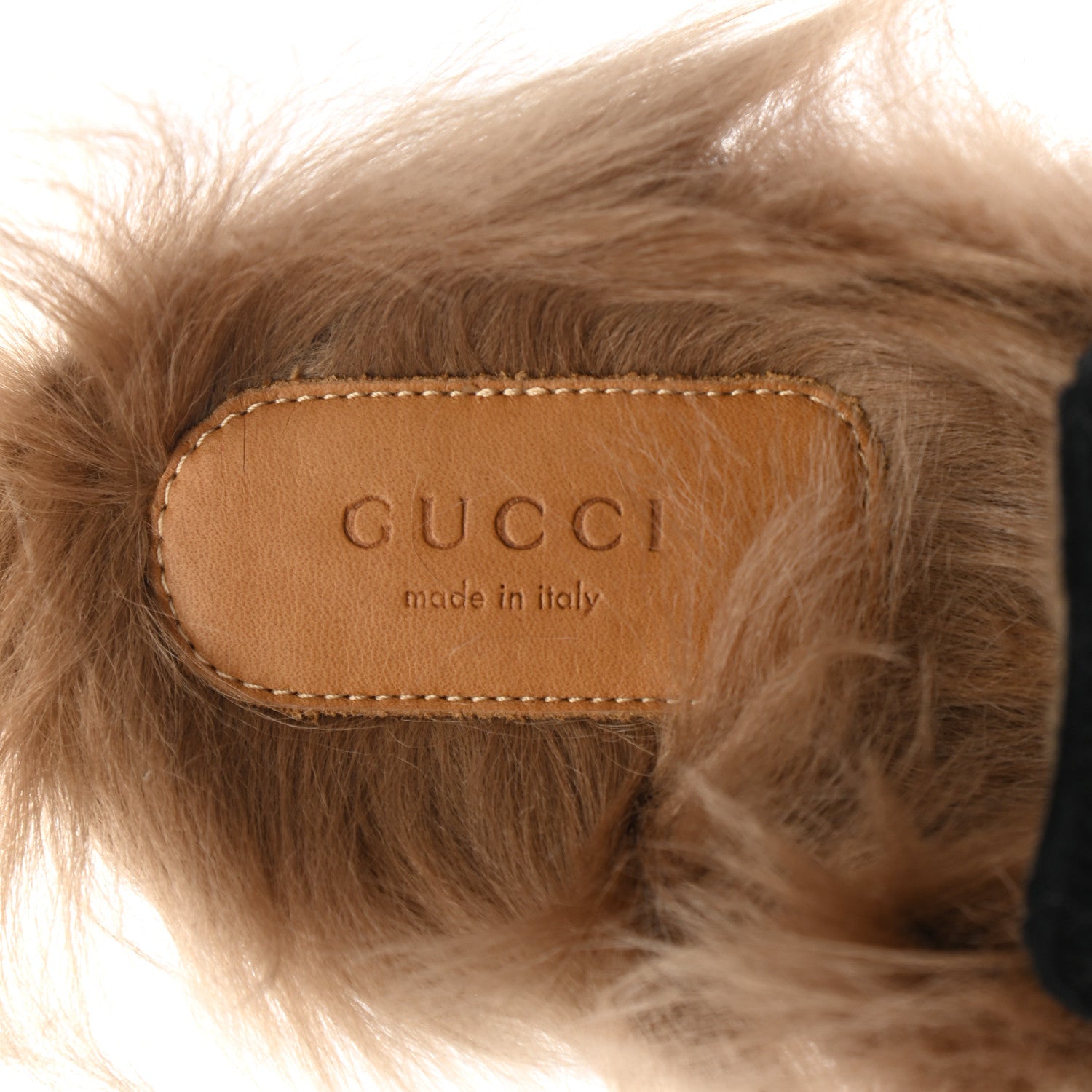 Gucci Velvet Fur Womens Princetown Slippers 35 Black 7 of 8