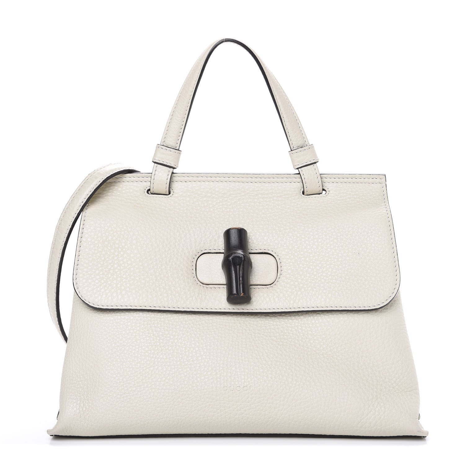 Gucci Cellarius Calfskin Small Bamboo Daily Top Handle Bag Mystic White 1 of 9