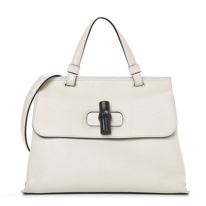 Gucci Cellarius Calfskin Small Bamboo Daily Top Handle Bag Mystic White 1 of 9