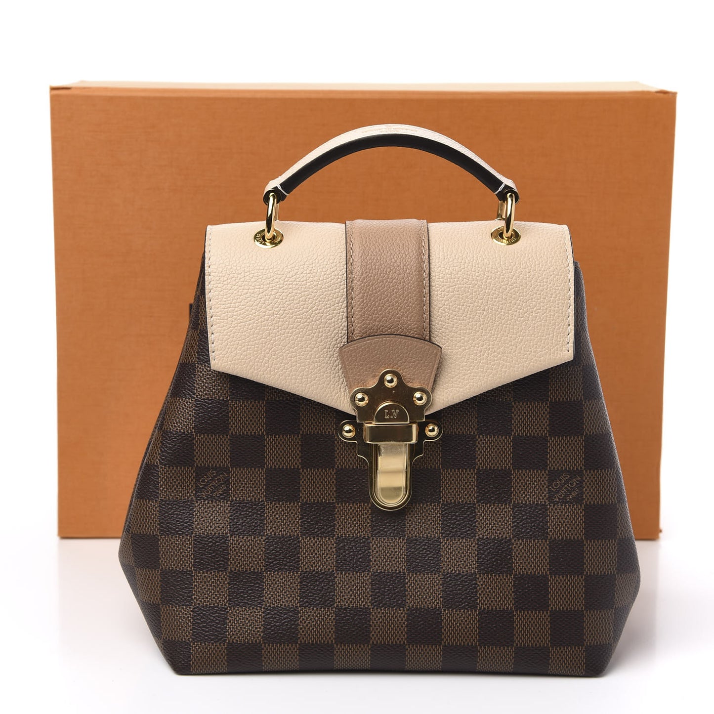 Damier Ebene Clapton Backpack Creme