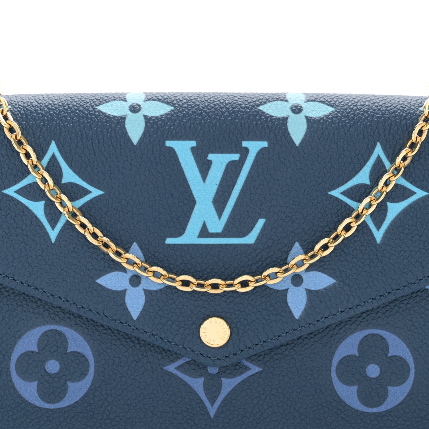 Louis Vuitton Empreinte Monogram Giant Felicie Pochette Chain Wallet Gradient Blue 8 of 10