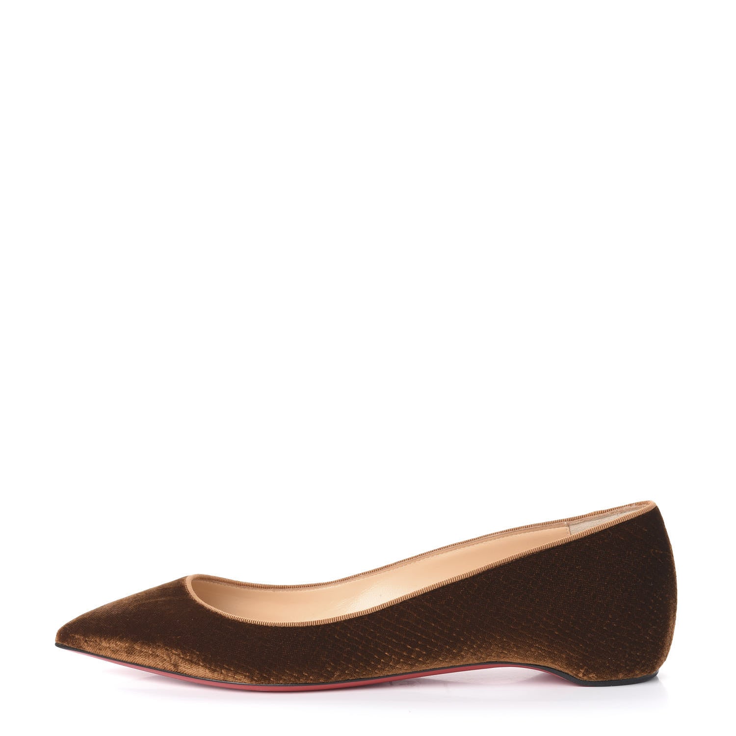 Christian Louboutin Velvet Quilted Pigalle Follies Flats 39 Brown 1 of 9