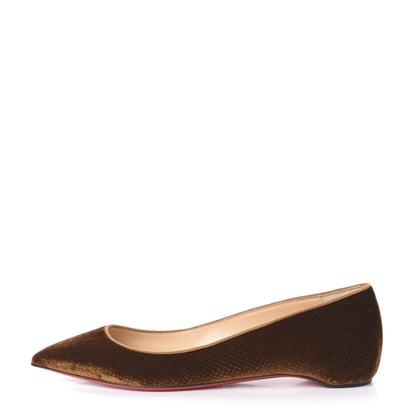 Christian Louboutin Velvet Quilted Pigalle Follies Flats 39 Brown 1 of 9