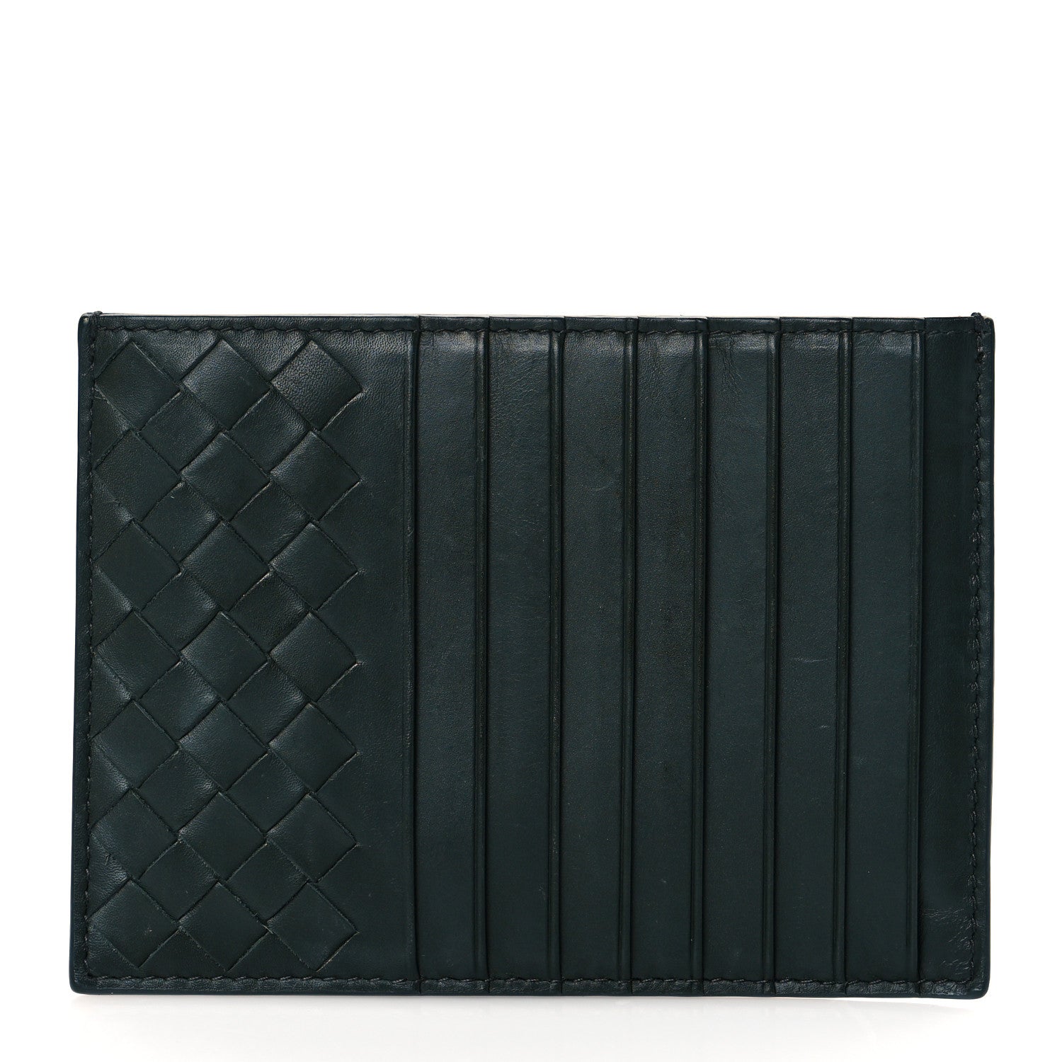 Bottega Veneta Nappa Intrecciato Zip Card Holder Bottle Green 1 of 9
