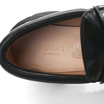 Gucci Magnum Calfskin Nappa Samoa Womens Horsebit Platform Chunky Lug Sole 40mm Loafers 37 Black 7 of 8