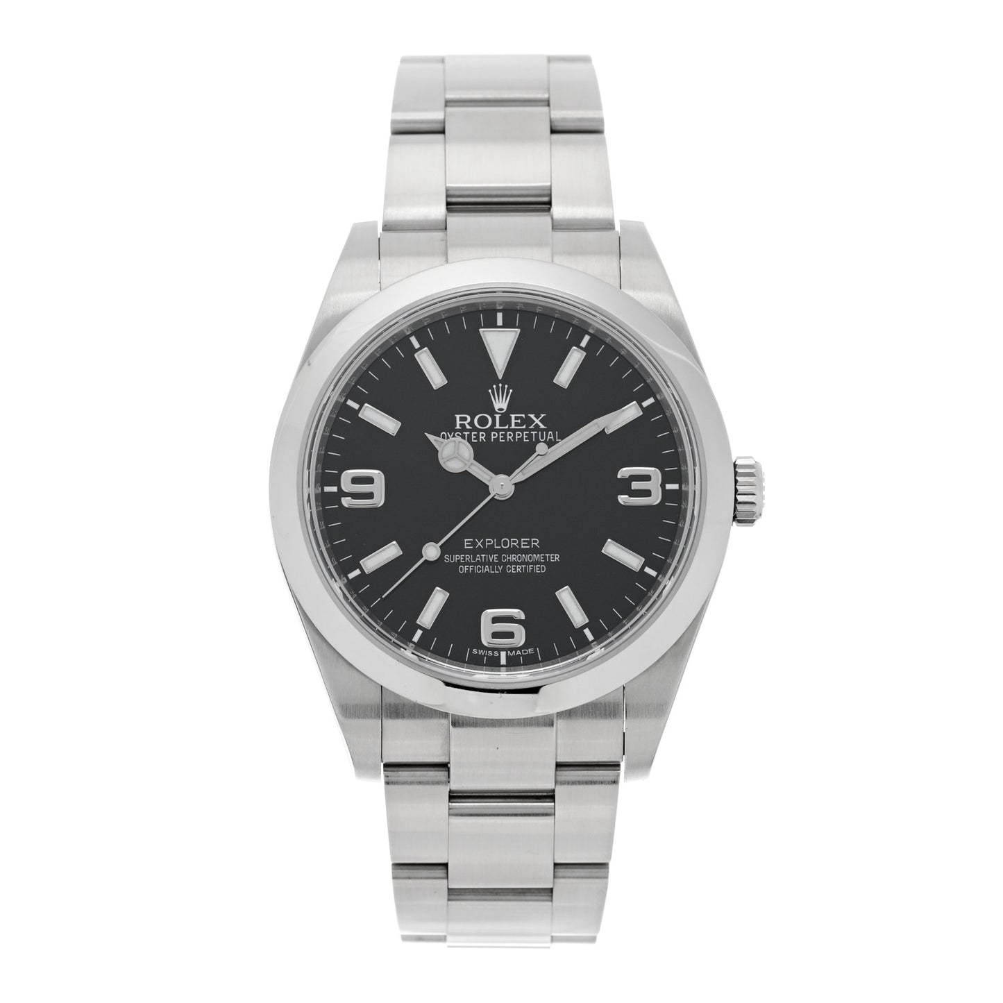 Stainless Steel 39mm Oyster Perpetual Explorer Watch Black 214270