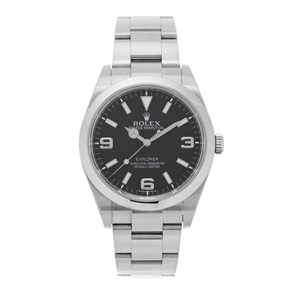 Rolex Stainless Steel 39mm Oyster Perpetual Explorer Watch Black 214270 1 of 4