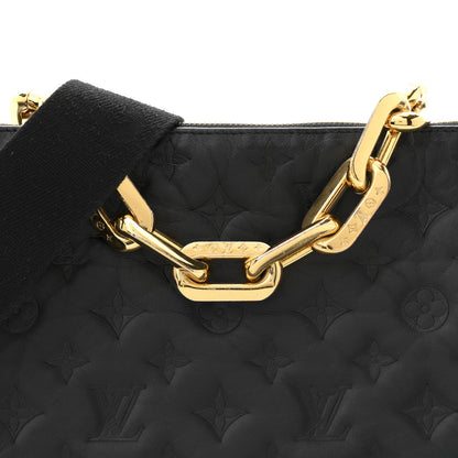 Louis Vuitton Lambskin Embossed Monogram Coussin MM Black 8 of 12