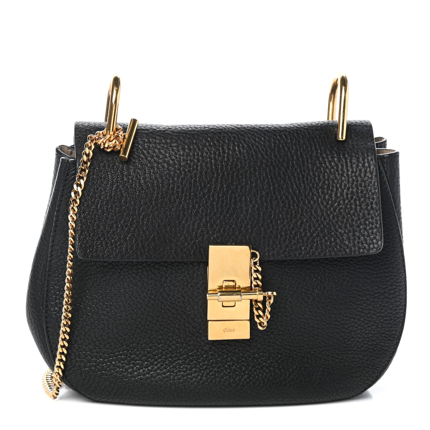 Grained Lambskin Mini Drew Shoulder Bag Black
