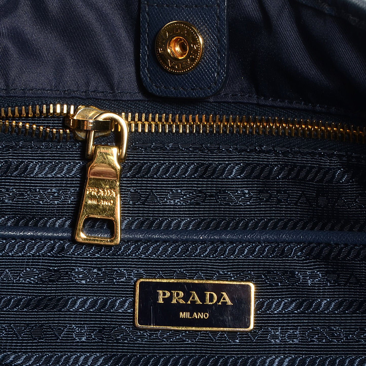 Saffiano Tessuto Nylon Tote Blue