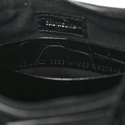 Balenciaga Extra Supple Calfskin Crystal Crocodile Embossed Le Cagole Mini Purse With Chain Black 7 of 11
